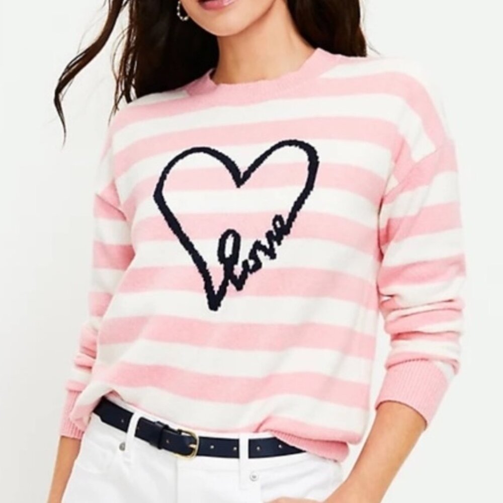 Marled Pink Love Sweater